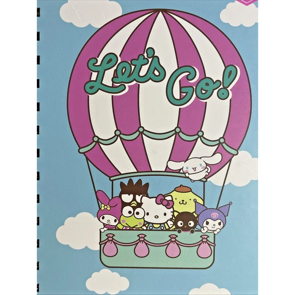 Hello Kitty & Friends Notebook Journal Spiral 2024 Sanrio Clear Skies Hard Cover